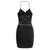 Women&#39;s Black Halter Neck Strap Dress V Neck Chain Casual Fashion Sexy Backless Self Cultivation Short Skirt Ladies Summer