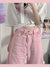 HOUZHOU Y2K Baggy Pink Jeans Women Kawaii Korean Fashion Oversize Low Rise Wide Leg Denim Pants Streetwear Loose Trousers Alt