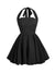 2022 New Summer Fluffy Halter Dress Women Sexy Backless Mini A-line Dresses Gothic Pleated Club Party Fashion Ins Street Design