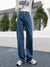 Summer Green Women Jeans High Waist Loose Straight Leg Femme Long Jean Fashion Casual Streetwear Extended Length Baggy Trousers