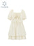 Square Collar Dress For Women Clothes 2022 Elegant Bow Agaric Lace Short Sleeve 2022 Summer A-line Dress High Waist Midi Dresses