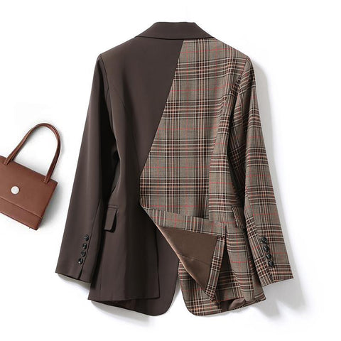 Plaid Coats Woman Winter 2022 Elegant Women&#39;s Coat Women&#39;s Business Suit Women&quot;s Outerwear Vintage Ladies Blazers Blaser Autumn