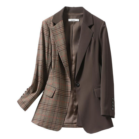 Plaid Coats Woman Winter 2022 Elegant Women&#39;s Coat Women&#39;s Business Suit Women&quot;s Outerwear Vintage Ladies Blazers Blaser Autumn