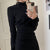 Long Sleeve Ruched Bodycon Dress Women Turtleneck Pleated Mini Dresses Autumn Black Skinny Stretchy Party Vestidos