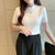 Lucyever Basic Short Sleeve T-shirts Women 2022 Summer Solid O-neck Thin Knitting T Shirts Woman Korean Slim Fit Ribbed Tops