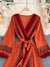 Spring Autumn Women Printed Long Dress Vintage Puff Sleeve High Waist A-Line Vestidos Female 2022 New Fashion Beach Robe