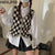 Harajpoo Female Waistcoat Checkerboard Lattice Vest Women Spring Fall New Vintage V Neck Sleeveless Sweater Y2k Tank Top