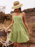 Women Dress Summer Linen Solid Color Dress Stylish Sleeveless O-neck Tanks Dress for Ladies Sundress Mid-length Holiday Sundress