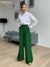 Clacive Blue Office Women'S Pants Fashion Loose Full Length Ladies Trousers Casual High Waist Wide Pants For Women