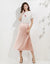 Women High Waisted Skirt  Silk Satin Skirts  A-Line Elegant Skirts Summer Pink Midi Skirt New Korean Style  pencil skirt 2022