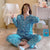 Pajamas Women&#39;s Silk Long-sleeved Pajamas Pajamas Suit Jacquard Plaid High-grade Ice Silk Can Be Worn Outside Home Wear Pajamas