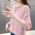 Autumn Winter Casual Fashion Solid Simple Hollow Out Sweater Women Half Sleeve Loose All-match Knitting Pullover Female Clothes