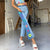 Y2k Vintage Flower Patchwork Jeans Woman High Waist Denim Trousers Streetwear Women 2022 Summer Indie Clothes Aesthetic