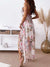 Women Bohemian Sexy Sweet Princess Dress Summer Deep V-Neck Sling Backless Ladies Party Dress Sleeveless Floral Printing Dress