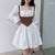 Women Fashion Elegant High Waist Slim Solid White Office Lady A Line Mini Dress 2022 Spring Autumn New Woman Party Bodycon Dress