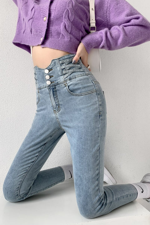ZOENOVA Stretch Jeans Women 2022 Push Up Sexy Retro High Waist Skinny Mom Pants Korean Fashion Denim Trousers Femme Spring New