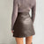 Zeolore Spring High Waist Women&#39;s Leather Skirts Chic Zipper A-line Mini Skirt Elegant Fashion Ladies Faux Leather Skirt QT1549