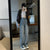 Fashion Korean jeans Women  Mopping Trousers Denim Vintage blue streetwear high waist  wide leg pants trousers Femme   Casual