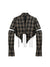 2022 New Vintage Fashion Plaid Shirt Women Hollow Out Long Sleeve Zippers Streetwear Tide Crop Top Gothic Female Blouses Short