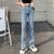 Flared Jeans Woman High Waist Denim Trousers For Female Blue White Black Elastic Skinny Fashion Classic Leisure Wide Leg Pants