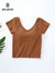 SALAPOR Women Shirts Cotton Short Sleeves with Bra Pads and Cups Home Sports T-Shirt Women V Neck Summer Comfortable Tops Female