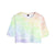 2022 New Women&#39;s T-Shirt Summer Student Fashion Top Sexy Navel Short Sleeve Simple Rainbow Print Daily Basics Casual Y2k Clothes