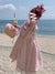 HOUZHOU Kawaii Slip Dress Women Pink Ruffles Patchwork Mini Dresses Sweet Preppy Style 2022 Summer Holiday Beach Sundress