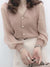Plus size Women&#39;s Spring Autumn Style Chiffon Blouses Shirt Women&#39;s Knitted Button Long Sleeve Solid Color Lace Patchwork Tops