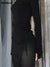 Goth Dark Mall Gothic Drawstring Bodycon Women Mini Dresses Y2k Punk Black Split Sexy Long Sleeve Dress Grunge Basic Partywear