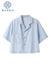 2022 Summer Denim Shirt Women Short Sleeve Pocket Cardigan Fashion Solid Polo Neck Streetwear Harajuku Cowboy Outwear Crop Tops