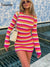 Tawnie Y2K Stripe Knit Backless Mini Dress Women Casual Long Sleeve Bodycon Beach Dress Elegant Sexy Dresses Party 2022 Summer