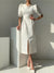 Elegant Women Short Puff Sleeve Summer Dress 2022 Korea Style Office Lady One Piece Slim Waist Female Fashion Clothes Vestdios