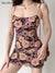 Women Fashion Ripple Printing Dress Sexy Summer Spaghetti Strap Backless Suspender Mini Dress A-line Short Dress Streetwear