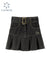 2022 Spring Women&#39;s High Waist Denim Mini Pleated Skirt Harajuku Streetwear Vintage Loose Casual Ladies Y2K A-line Short Skirts