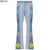 Y2k Vintage Flower Patchwork Jeans Woman High Waist Denim Trousers Streetwear Women 2022 Summer Indie Clothes Aesthetic