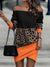 Autumn Sexy Off Shoulder Mini Dress Women Long Sleeve Slash Neck Fashion Print Hip Wrap Dress 2022 Elegant Office Lady Dresses