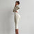 Women Turtleneck Midi Dress 2022 Autumn Casual Knitted Long Sleeve Dress Female Solid Sexy Bodycon Club Party Dresses Outfits