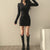 COZOK2022 new autumn and winter women&#39;s knitted dress long sleeves solid color tight sexy hip skirt V neck large elastic dress