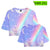 2022 New Women&#39;s T-Shirt Summer Student Fashion Top Sexy Navel Short Sleeve Simple Rainbow Print Daily Basics Casual Y2k Clothes
