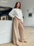 Clacive Blue Office Women'S Pants Fashion Loose Full Length Ladies Trousers Casual High Waist Wide Pants For Women