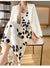 Summer New Chiffon Suspender Dress Women&#39;s Waist V-neck Printed Over-The-Knee Floral Dress Retro Outer Wea