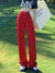 GUUZYUVIZ Oversized Wide Leg Jeans Mujer Casual Loose Streetwear Red Baggy Jeans Korean Fashion Boyfriend Mom Jeans