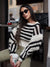 Ladies Short Autumn Winter Striped Knitted Loose Sweater Women Pullover Tops O Neck Casual Brand Streetwear Women Sweater Female