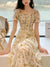 France Floral Print Dress Women Summer Elegant Party Midi Dress Casual Puff Sleeve Holiday Lady Dedigner Chic Korean Dress 2022