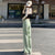 High Street Straight Mint Green Jeans Women&#39;s Summer Retro High Waist Wide Leg Demin Pants Pantalones Vaqueros Mujer