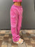 Weekeep Kawaii Pink Cargo Pants y2k Cute Velvet Autumn Winter Low Rise Sweatpants Baggy Pocket Casual Pants Women Jogging Capris