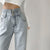 2022 Fashion High Waist Straight Women Jeans Vintage Hip-hop Plus Size Denim Pants Lightblue Wide Leg Jeans Chic