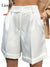 White Suit Shorts Women 2022 Straight Leg Mid Waist With Zipper Button Pockets Ladies Summer Clothes Casual Loose Short Pants