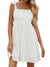 DGIRL White Tie Shoulder Flared Hem Dress Summer Spaghetti Straps Dresss Backless Suspender Adjustedable Casual Knitted Dress