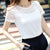 Lucyever Summer White Short Sleeve T-shirts Women Korean Lace Hollow Out O-Neck Tees Tops Female Crochet Slim Fit Tshirt 2022